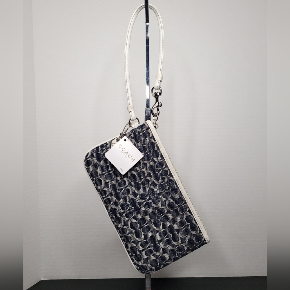 Coach Small Wristlet In Signature C's Denim #CA538
